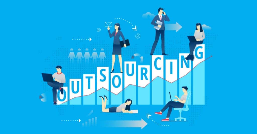 Outsourcing content marketing illustration