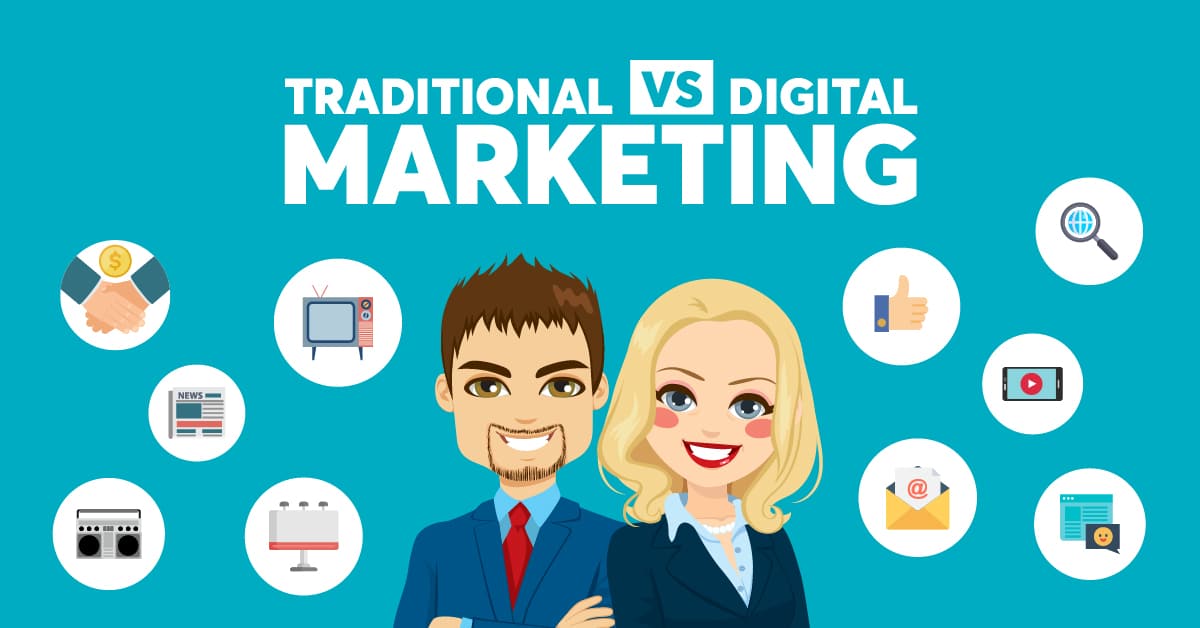Traditional vs Digital Marketing banner