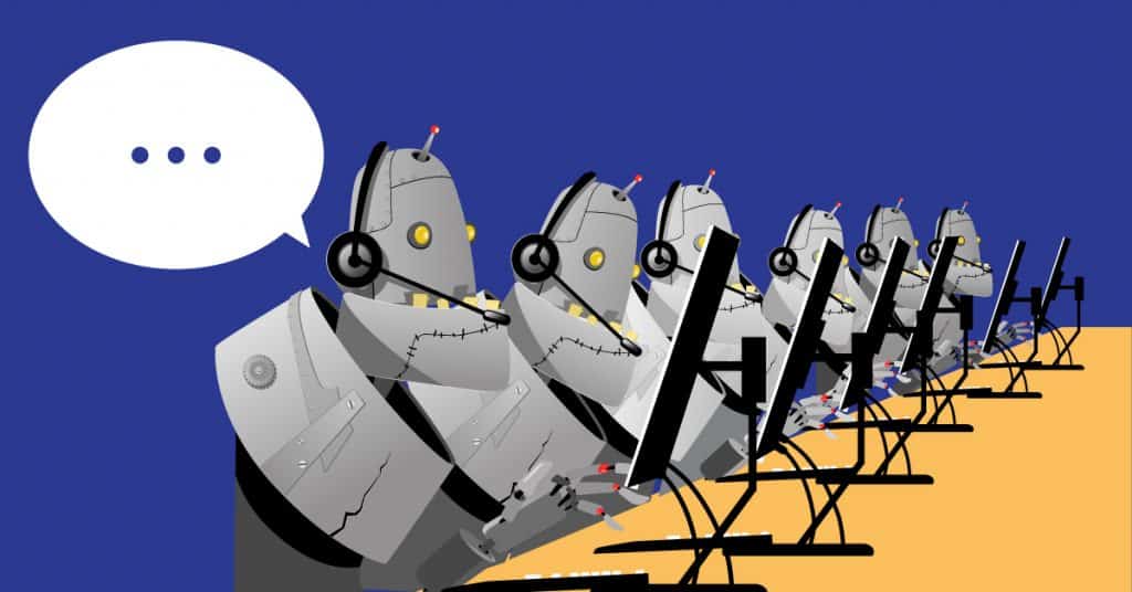 Robot call center illustration