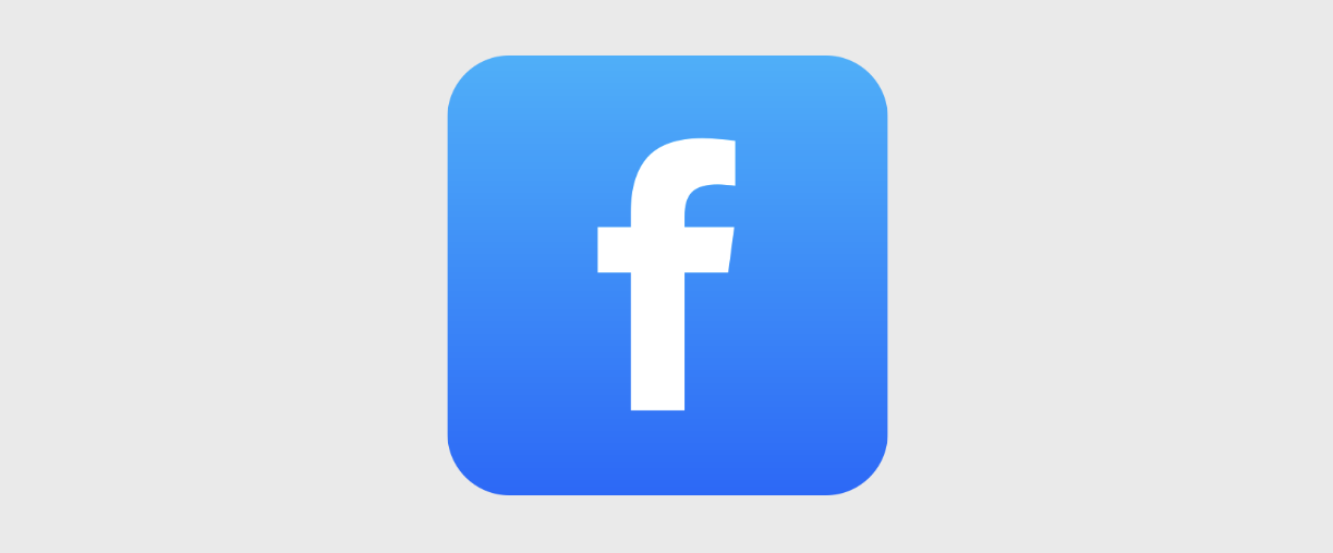 The Facebook logo featuring a lowercase white "f" centered on a square blue gradient background with rounded corners.