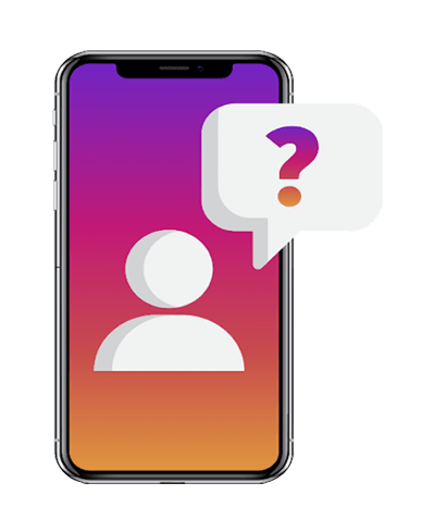 Profile icon with question mark thought bubble