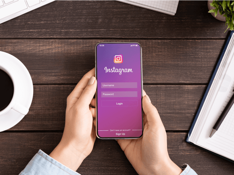 Instagram login screen on mobile