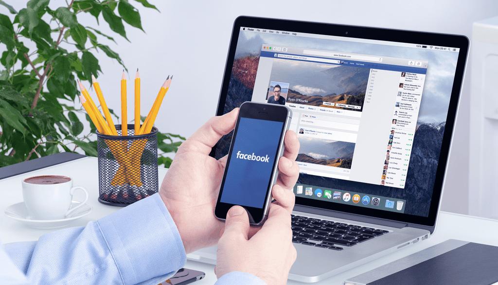 Facebook on desktop and mobile