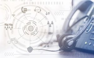 Headset with virtual diagrams above it