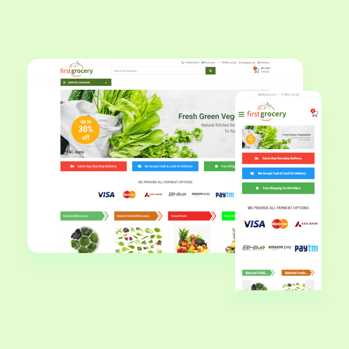 Online grocery website