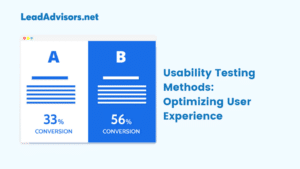 A/B testing graphic comparing two versions of a webpage with conversion rates to demonstrate usability testing methods for optimizing user experience.
