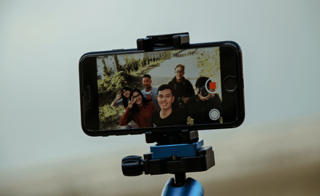 Taking a video on a phone as a type of SEO content