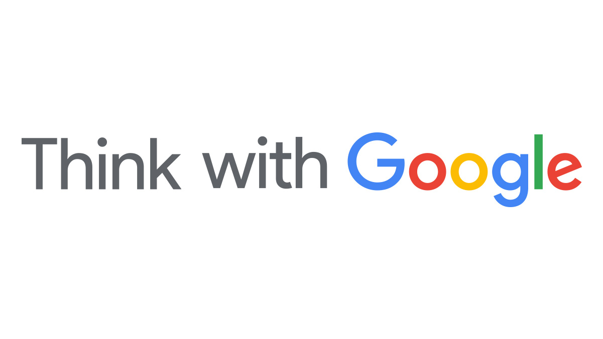 Think with Google logo featuring grey "Think with" text followed by the colorful Google wordmark in signature brand colors.