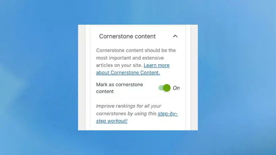 Cornerstone content