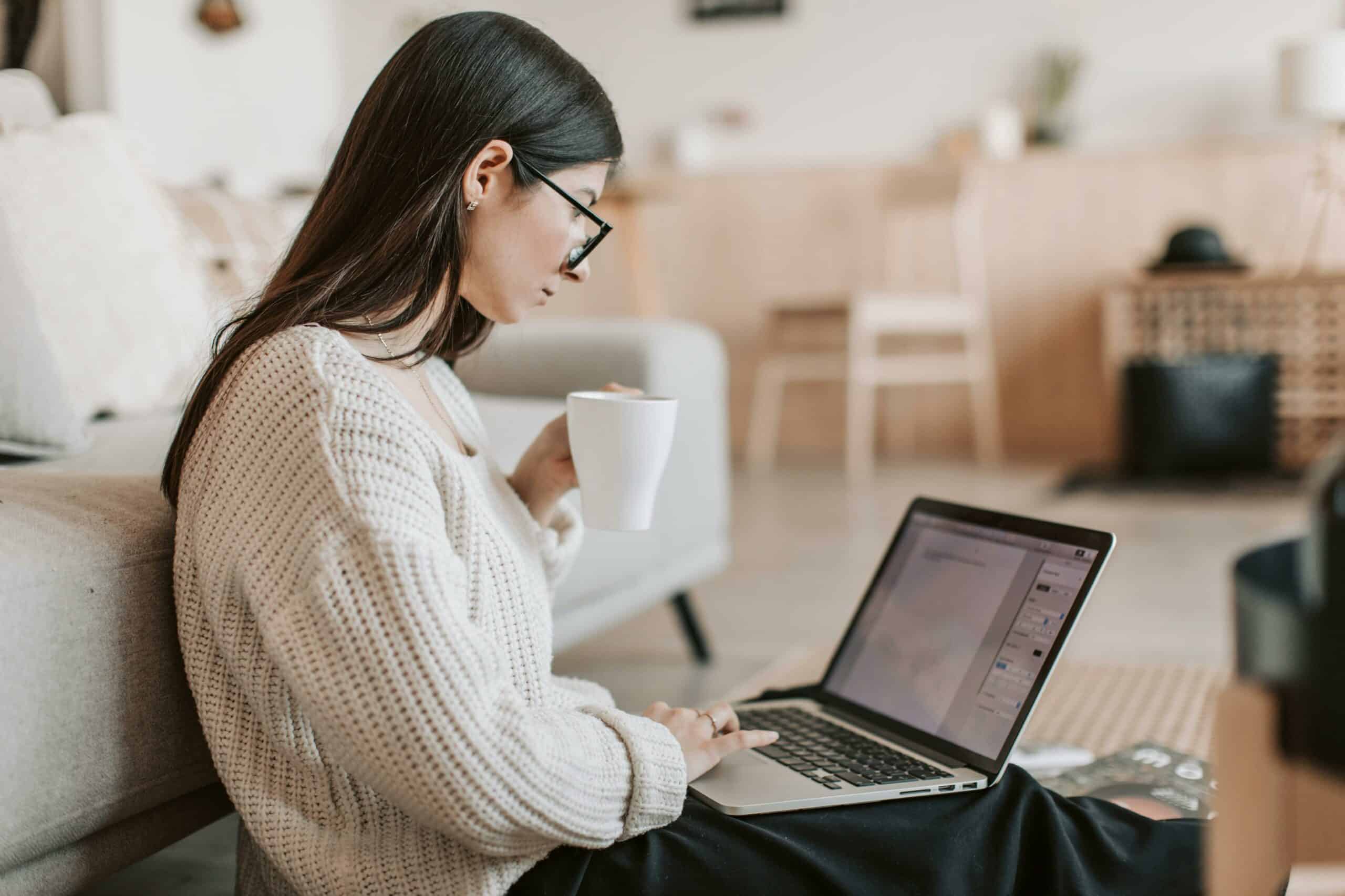 A woman with her laptop