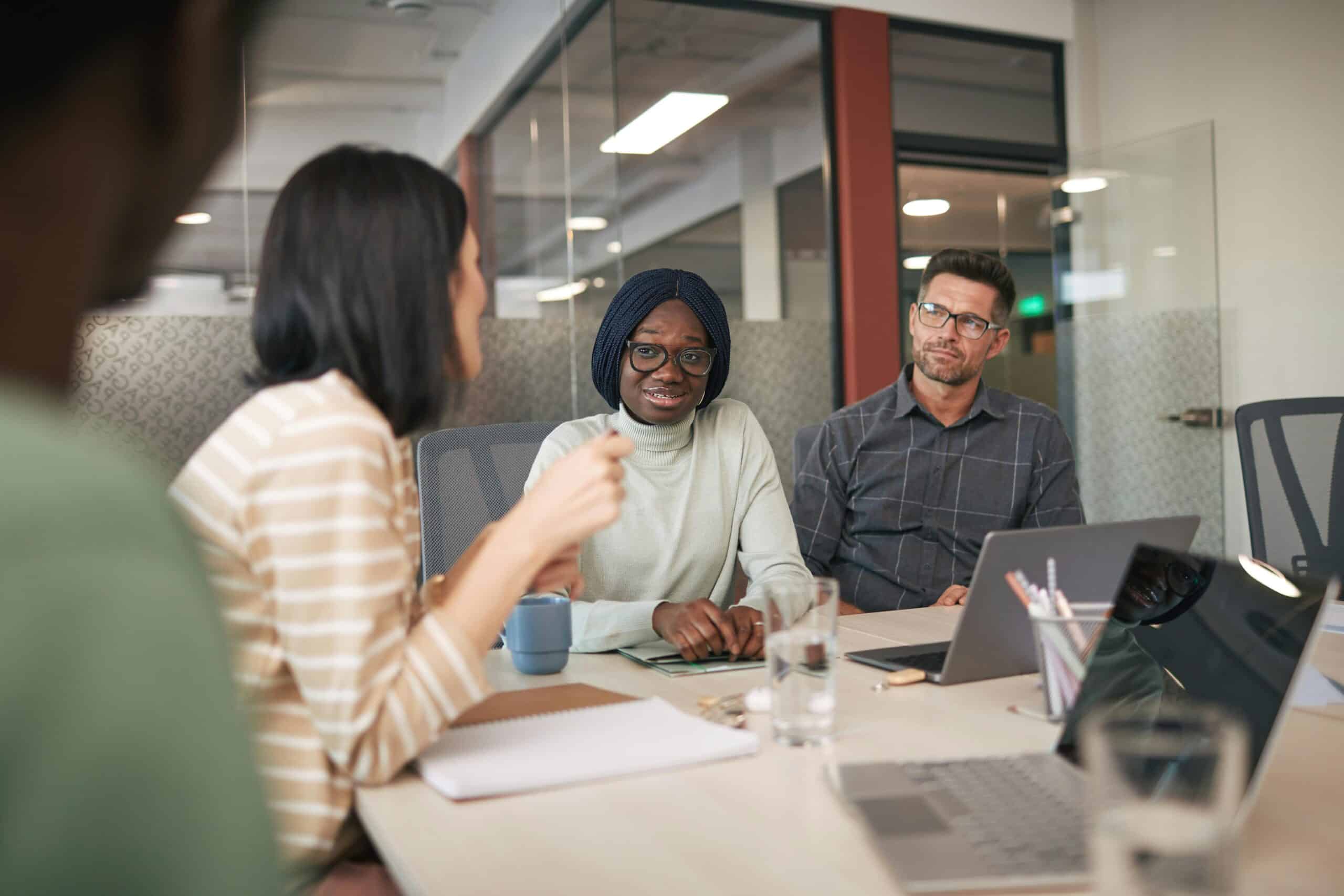 People discussing user feedback