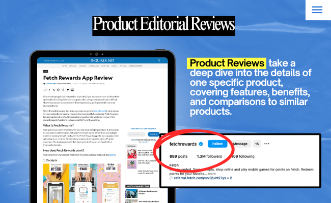 Example of product reviews in a brand editorial format, highlighting structured content aimed at enhancing product credibility and guiding consumer purchase decisions.