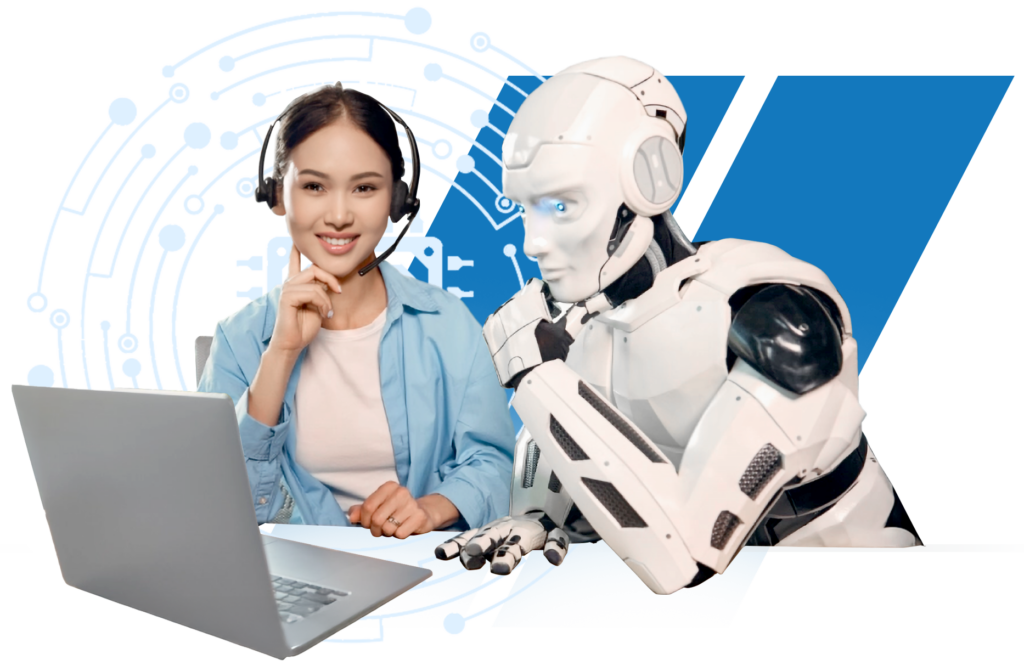 AI-powered call center automation with human agent and robot collaboration for enhanced customer support by LeadAdvisors