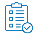  Icon of a clipboard with a checkmark, representing regulatory compliance and quality assurance.