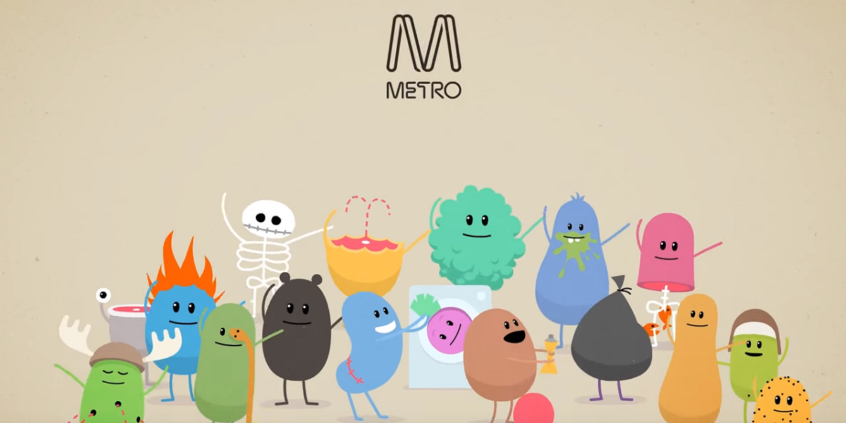 Colorful animated characters from the Dumb Ways to Die campaign promoting train safety through music and humor.