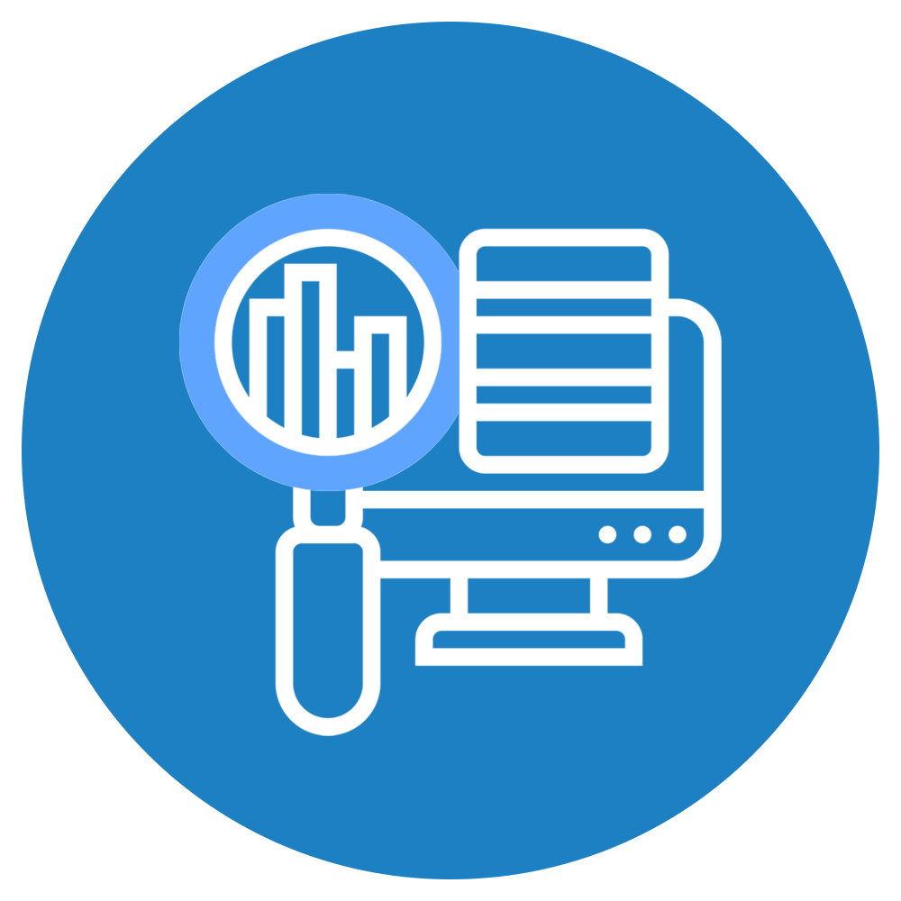 Minimalist black-and-white icon representing the UXD research phase, symbolizing data collection, user interviews, and analytical insights to guide user experience strategies.