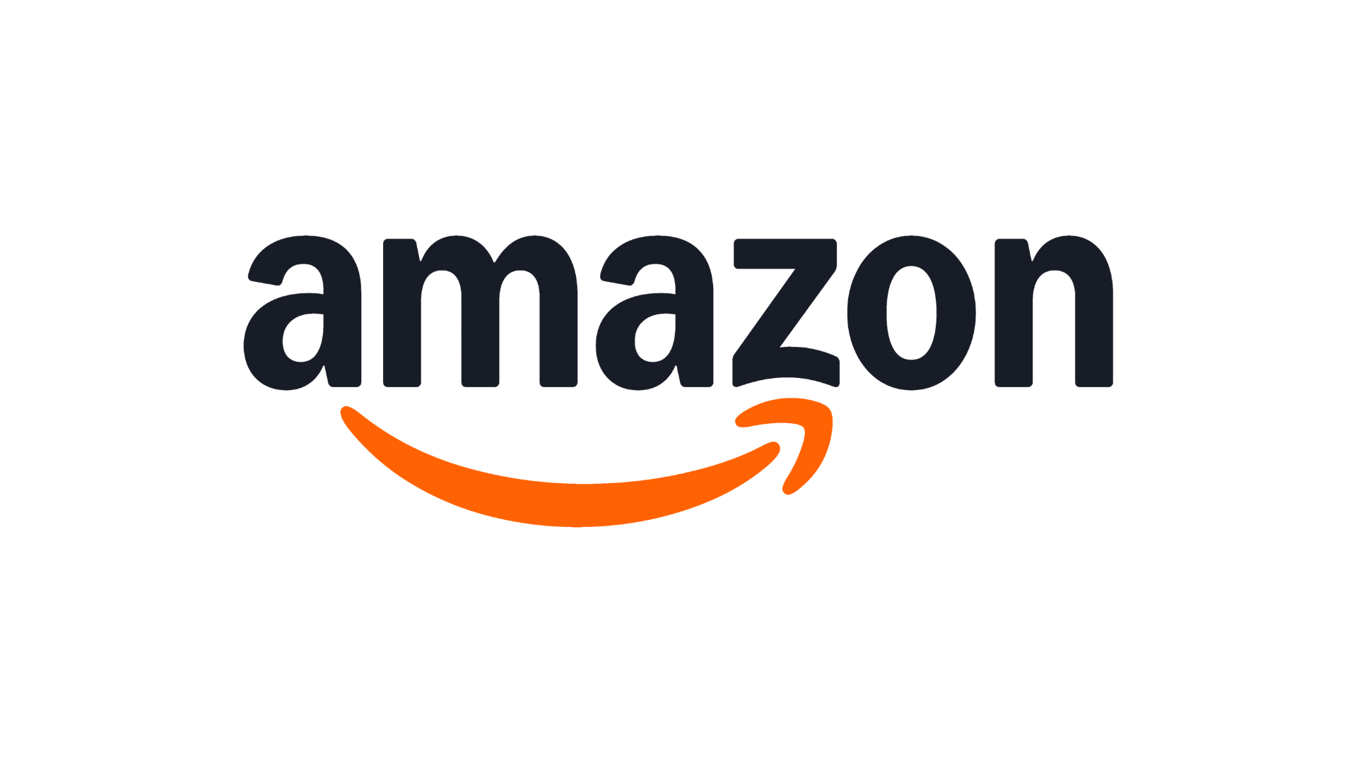 The Amazon logo featuring the word amazon in bold black letters with an orange arrow curving from the letter a to z, resembling a smile, on a white background.