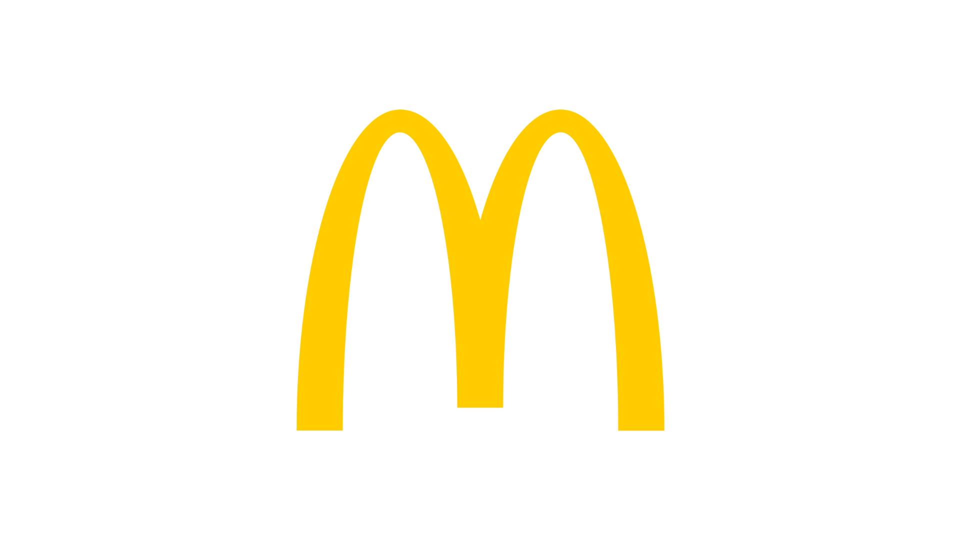A yellow, stylized letter M resembling two golden arches on a white background.