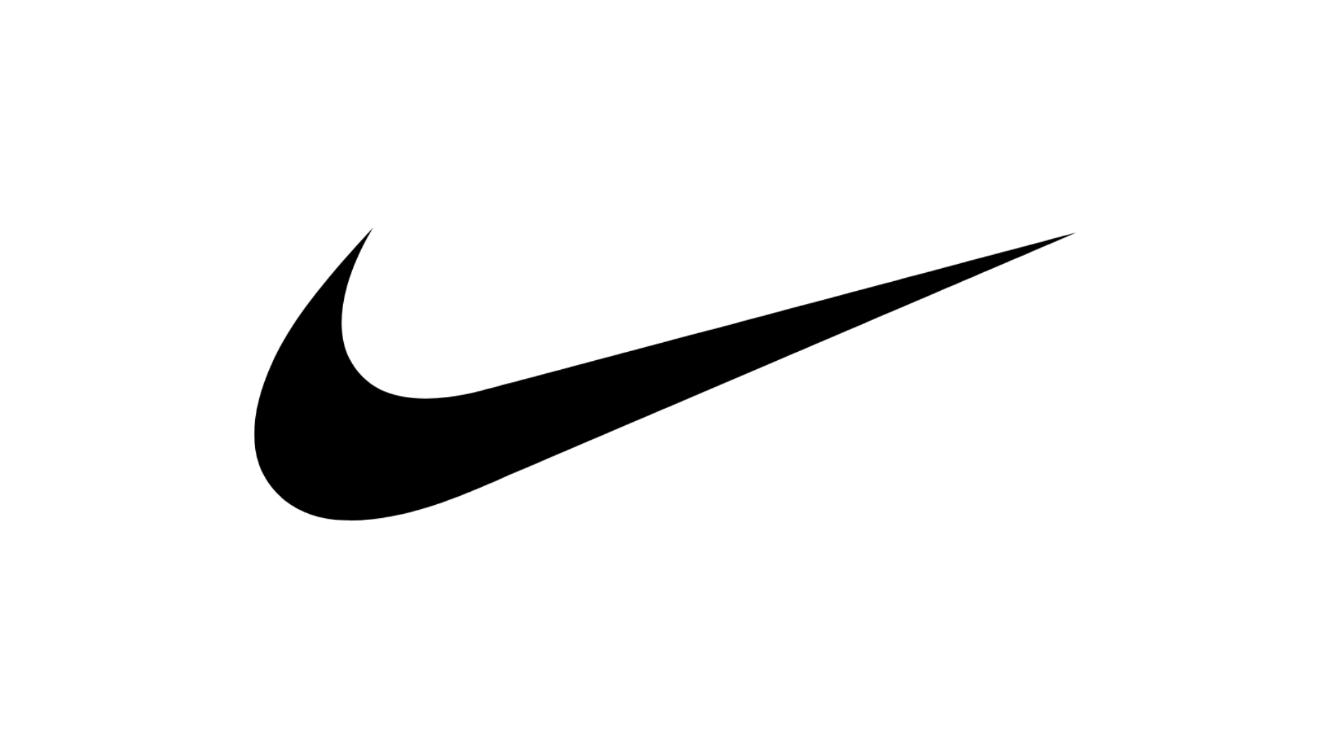 Black Nike Swoosh logo on a plain white background.