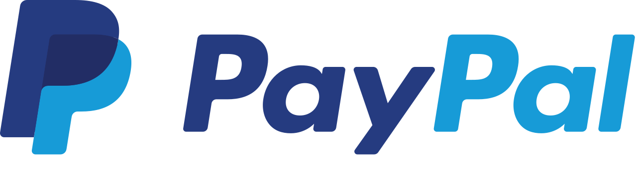 The image shows the PayPal logo, one of the most recognizable blue logos, featuring a stylized overlapping double P icon in dark and light blue, followed by the word PayPal in bold blue and light blue text on a white background.
