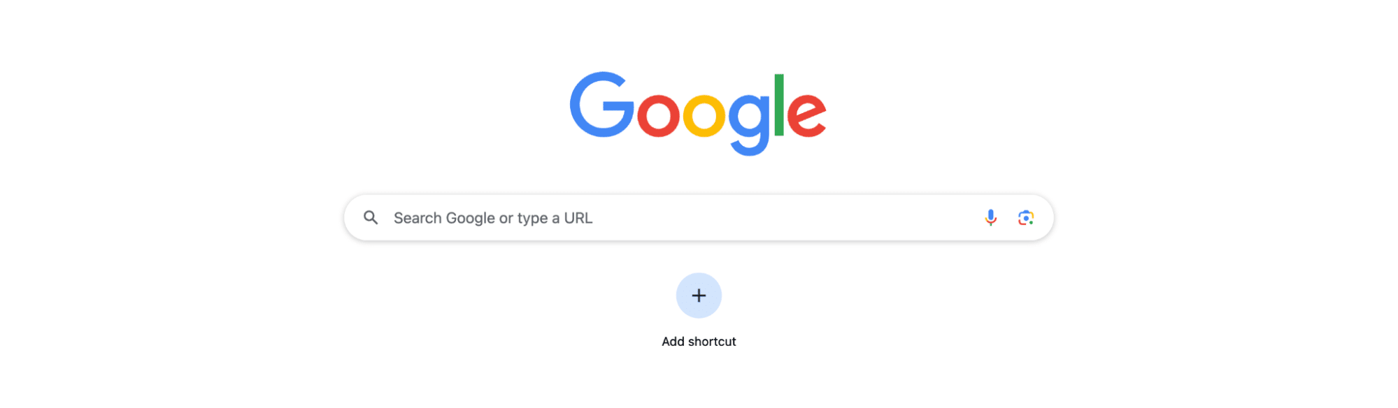 Chrome browser homepage featuring Google search bar.