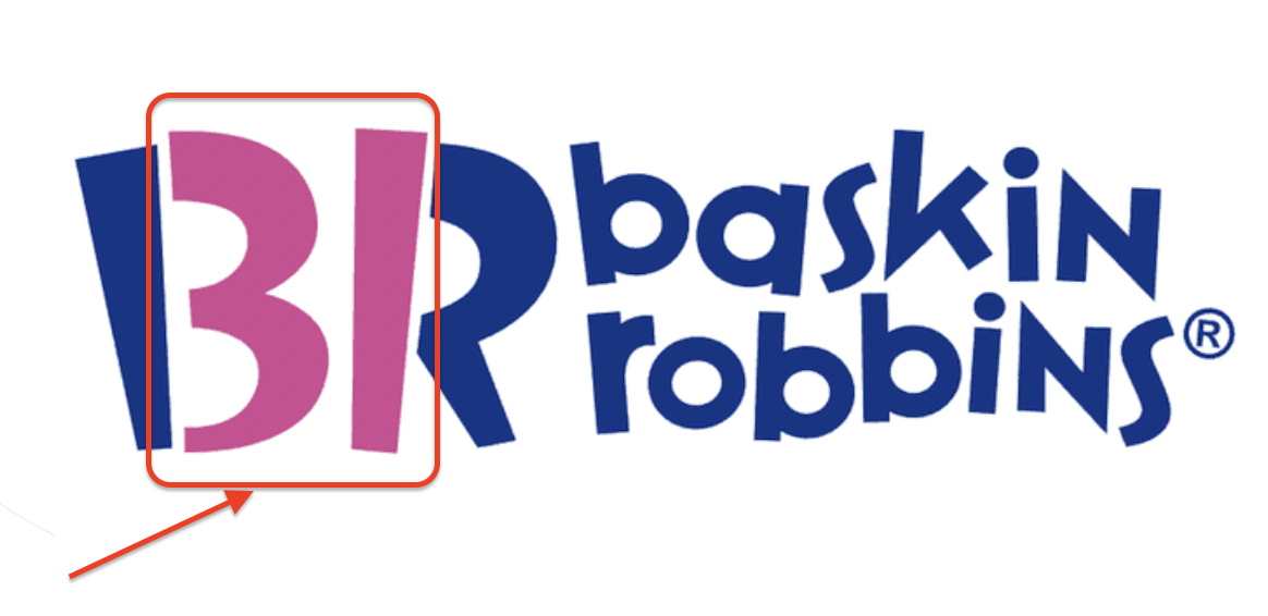 The Baskin Robbins logo highlights the pink “31” hidden within the “BR,” representing the brand’s 31 ice cream flavors.