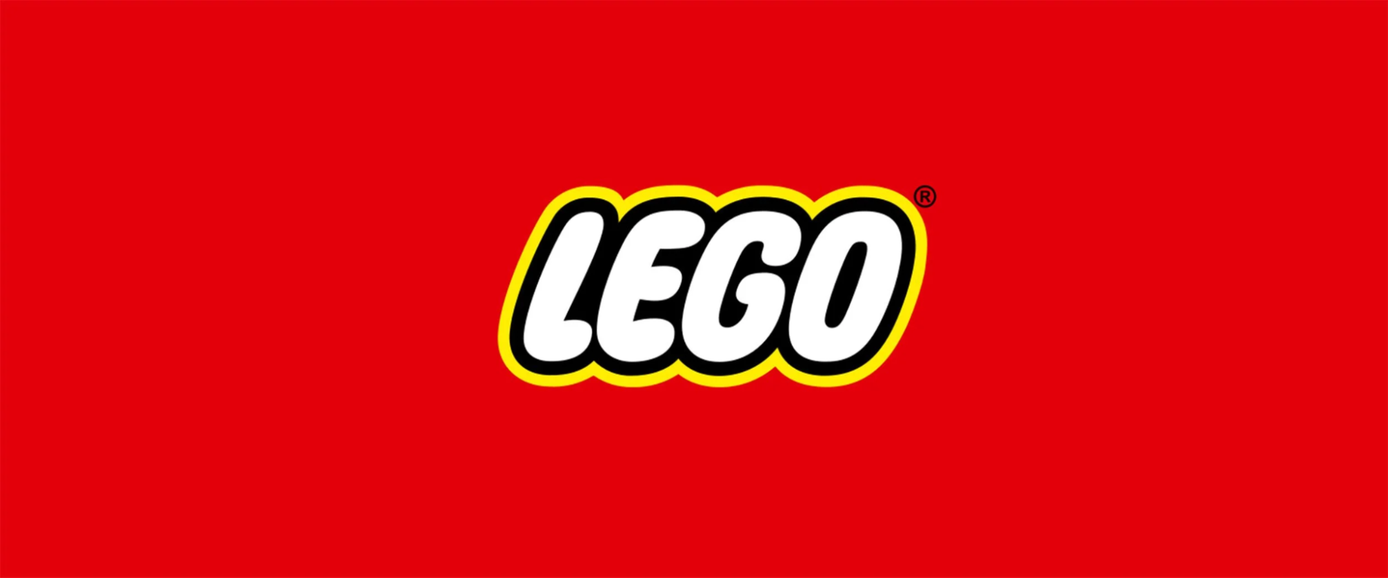 The LEGO logo displayed in bold white letters with black and yellow outlines against a solid red background. Select 82 more words to run Humanizer.