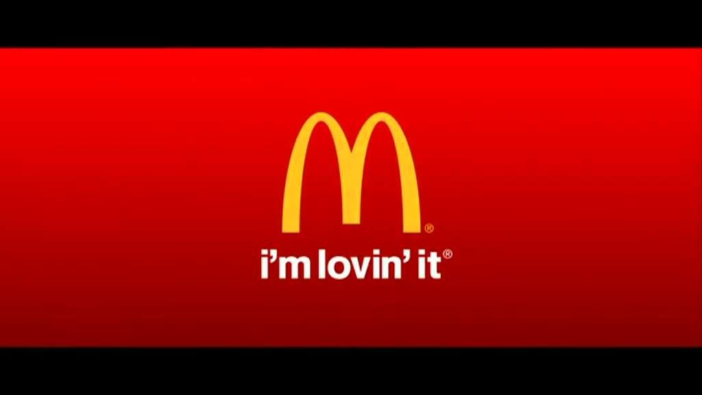 The McDonald’s logo displays the yellow Golden Arches above the “i’m lovin’ it” slogan on a red background.