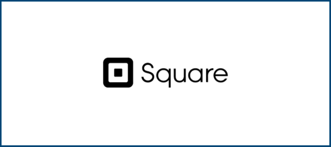 The official logo for Square featuring a black rounded-square icon with a smaller square inside next to the word "Square."