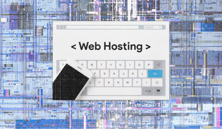 Web hosting concept showing a website interface and keyboard, representing how hosting impacts content marketing performance.