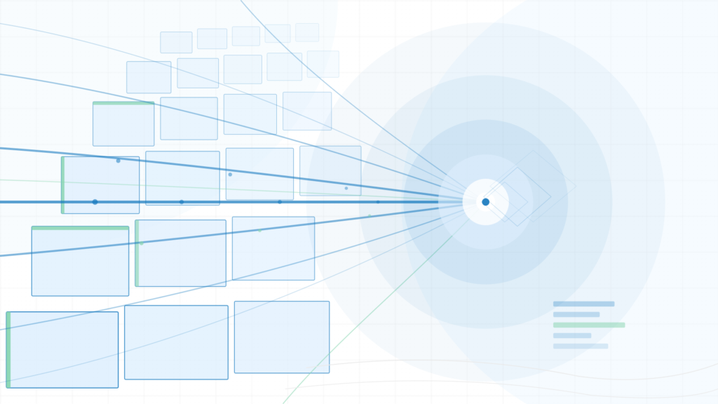 Abstract geometric illustration representing inbound call center support infrastructure, with interconnected data points converging toward a central hub — used as the featured image for the LeadAdvisors managed inbound operations guide.