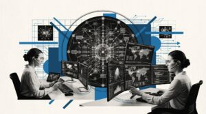 Call center operators monitoring performance dashboards and workflow systems to improve conversions and efficiency