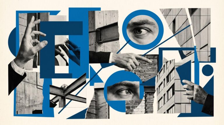 Abstract illustration of evaluating SEO providers, with hands pointing and focus on quality signals