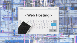 Web hosting concept showing a website interface and keyboard, representing how hosting impacts content marketing performance.