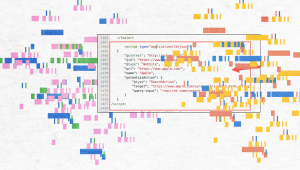Visual representation of website schema markup including SearchAction JSON-LD code used to enhance search functionality visibility.Select 83 more words to run Humanizer.